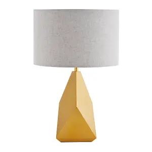 Satin Gold Metal 3D Geometric Table Lamp Base Modern Designer Style with Switch