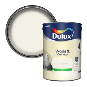 Dulux Natural hints Jasmine white Silk Emulsion paint, 5L