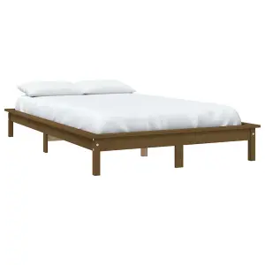 Berkfield Bed Frame Honey Brown 150x200 cm King Size Solid Wood Pine