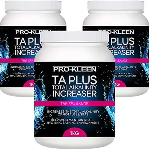 Pro-Kleen TA Plus Total Alkalinity Increaser - Increases Alkaline Levels in Pools, Hot Tubs & Spas - Balances pH Levels 3kg