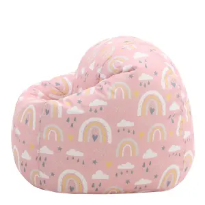 Veeva Kids Rainbow Bean Bag Chair Pink Childrens Bean Bags