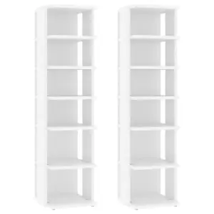 Berkfield Shoe Cabinets 2 pcs White 27.5x27x102 cm Engineered Wood