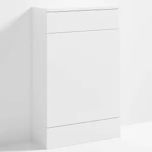 Bubly Bathrooms™ 500mm Back to Wall WC Unit Concealed Cistern Toilet Cabinet - Gloss White