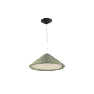 Luminosa Hue 3 Light Small Dome Ceiling Pendant Olive green, E27