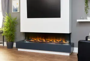 Adam Sahara Panoramic Media Wall Electric Fire, 61 Inch