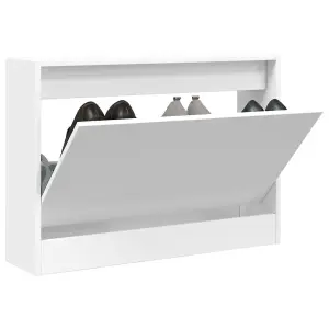 Berkfield Shoe Cabinet White 80x21x57 cm Engineered Wood