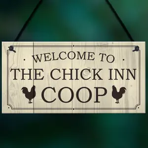 Welcome Chicken Coop Sign Outdoor Garden Shed Plaque Chicken Hen Gifts