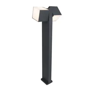 MORGAN - CGC Dark Grey Double Cube LED Outdoor Post Light