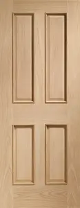 Internal Victorian Oak 4-Panel Raised Mouldings Fire Door 2040 x 726 x 44mm