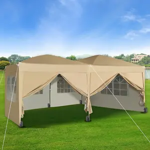 MCC Direct 3x6 Pop Up Gazebo With Removable Sides Beige