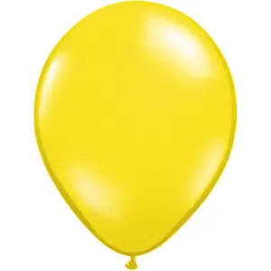 Qualatex 11 Inch Round Plain Latex Balloons (100 Pack) Citrine Yellow (One Size)