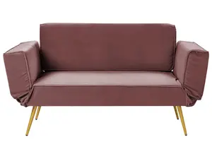 Beliani Glam Sofa Bed SAARELA Pink