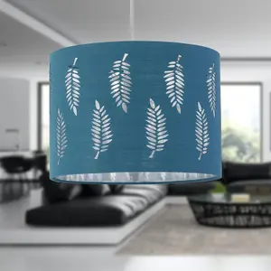 First Choice Lighting Set of 2 Fern Teal Cut Out 25cm Pendant Lightshades