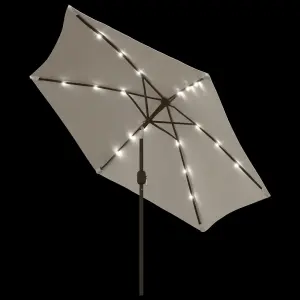 Berkfield LED Cantilever Umbrella 3 m Sand White