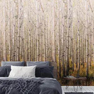 Grandeco Birch 3 lane repeatable Textured Mural, 2.8 x 1.59m