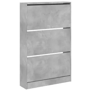 Shoe Cabinet Concrete Grey 80x21x125.5 cm Engineered Wood