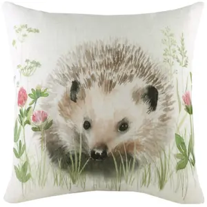 Evans Lichfield Hedgerow Hedgehog Printed Feather Filled Cushion