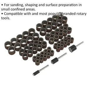 Premium 63 Piece Rotary Tool Sanding Band Set - 3mm Shaft for Precision Work