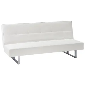 Sofa Bed DERBY White Faux Leather