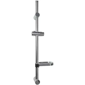 Euroshowers Shower Slider Riser Rail - Chrome w/ Soap Dish