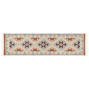 Cotton Kilim Runner Rug 80 x 300 cm Multicolour DILIJAN