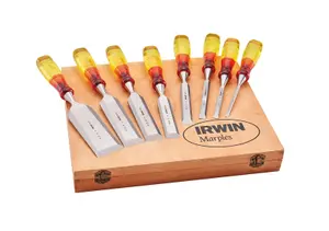 Irwin Chisel Set Marples 8PC Splitproof M373 Wood 6-50mm Boxed NEW