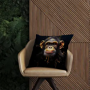 Splashart Cheeky Chimp Face Outdoor Cushion 45cm x 45cm