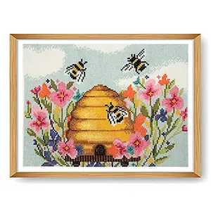 XSTITCH MODERN BEE - Counted Cross Stitch Kit: Large: Modern Bee - Trimits