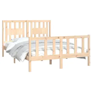 Berkfield Bed Frame with Headboard Solid Wood Pine 140x200 cm