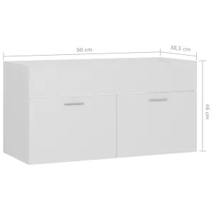 Berkfield Sink Cabinet White 90x38.5x46 cm Engineered Wood