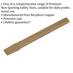 Non-Sparking Flat Chisel - 24mm x 250mm - Beryllium Copper Precision Tool for Safe Use