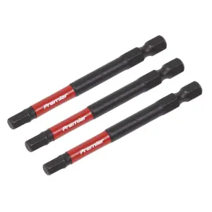 Sealey Hex 5mm Impact Power Tool Bits 75mm 3 Pieces Professional AK8263