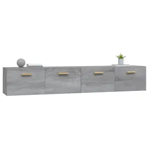 Berkfield Wall Cabinets 2 pcs Grey Sonoma 100x36.5x35 cm Engineered Wood