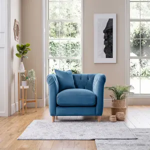 Sofas Express Carlton Sky Blue Velvet Armchair