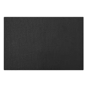 Nicoman - Heavy Duty Rubber Door Mat Eexagon Pattern  - 90 x 60cm - Black