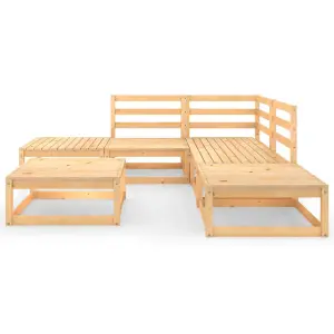 6 Piece Garden Lounge Set Solid Wood Pine