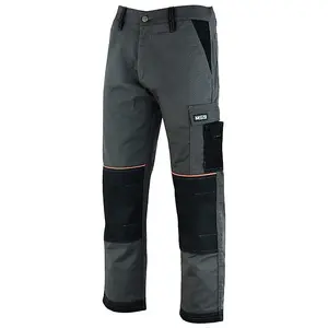 MS9 Mens Cargo Combat Work Working Trouser Trousers Pants Jeans with Multifuncational Pockets, Grey - 32W/32L