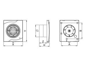 White Bathroom Extractor Fan 100mm with Pull Cord Switch