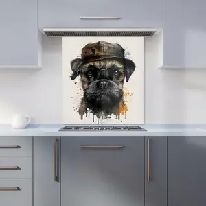 Border Terrier Dog Premium Glass Kitchen Splashback W600mm x H600mm