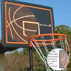 Basketball Hoop & Stand - BB-05 by Bee-Ball - Adjustable Children's Stand with Reinforced Backboard: 1.6-2.1 Meters