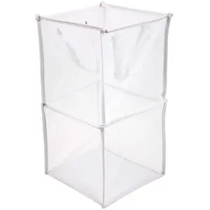 3x Foldable Mesh Washing Basket Bag Laundry Storage Collapsible Boxes