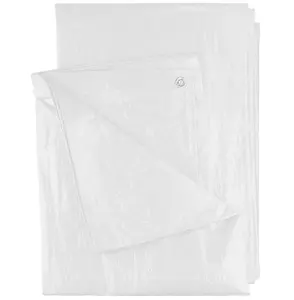 Heavy duty waterproof white tarpaulin ground sheet general cover protection 100G 2m x 3m