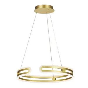 Luminosa Modern LED Hanging Pendant Golden, Warm White 3000K 4830lm Dimmable