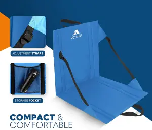 Voyager 2 Pack Folding Camping Chair - Lightweight and Portable with Carry Handle, - Blue