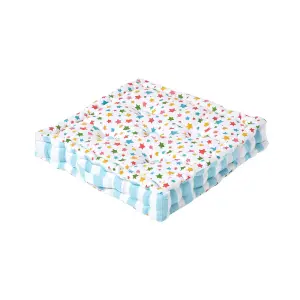 Homescapes Cotton Multi Coloured Stars Floor Cushion, 40 x 40 cm