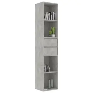 Berkfield Book Cabinet Concrete Grey 36x30x171 cm Engineered Wood