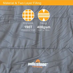 Milestone Camping Grey Double Insulation Envelope Sleeping Bag