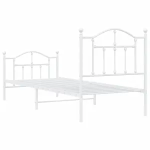 Berkfield Metal Bed Frame with Headboard and Footboard White 90x200 cm