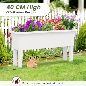 Costway 2 PCS Raised Garden Beds Outdoor Plastic Planter Box w/ Detachable Legs