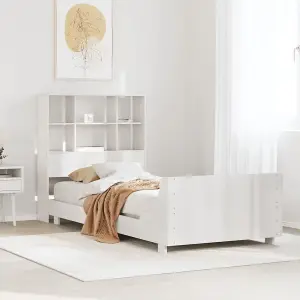 Berkfield Bed Frame without Mattress White 75x190 cm Small Single Solid Wood Pine